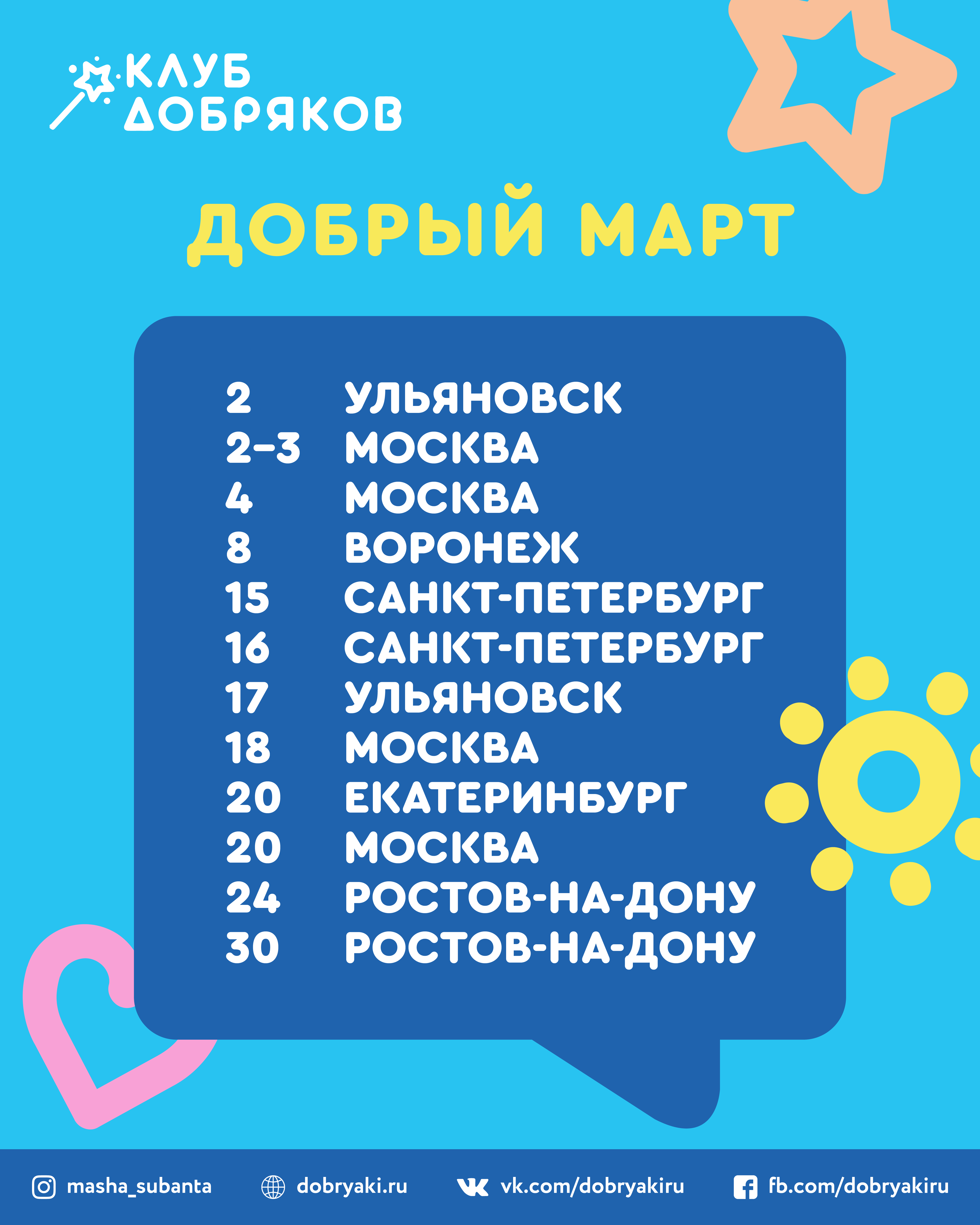 Добряковские мероприятия в марте